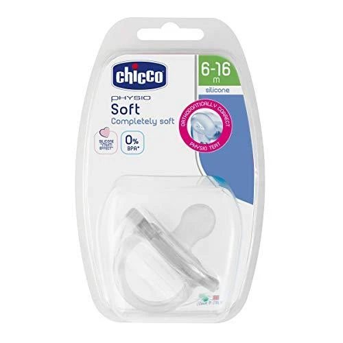 CHICCO Žindukas ortodontinis PHYSIO SOFT, 6-12M+, Iš silikono