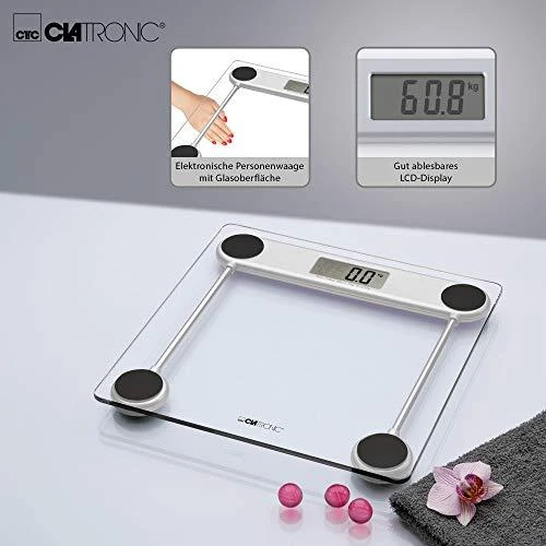 Svarstyklės Clatronic PW 3368 Electronic Personal Scale (Transparent/Sidabrinis)