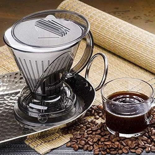 Clever Dripper - L 500ml Permatomas pilkas + 100 filtrų