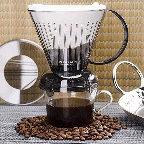 Clever Dripper - L 500ml Permatomas pilkas + 100 filtrų