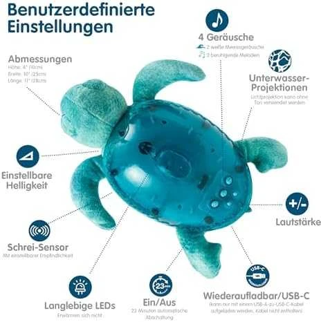 Cloud B migdukas projektorius su garsais Tranquil Turtle, mėlynos spalvos