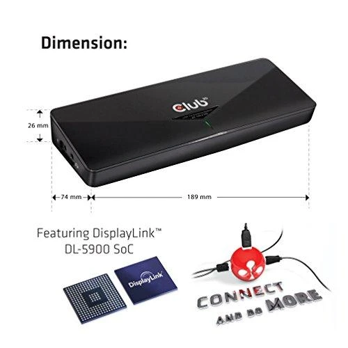 Club 3D SenseVision 4K USB stotis / replikatorius (CSV-3103D)