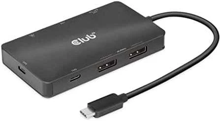 HUB USB Club 3D Club3D USB- 7-in1-HUB USB- C > 2xDP / 2xUSB / 2xUSB- C / RJ45 100W mažmeninė prekyba