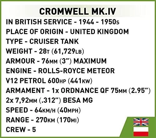 COBI - Konstruktorius Cromwell Mk.IV, 1/35, 2269