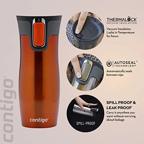Termopuodelis Contigo West Loop Tangerine CON2095850, 470 ml