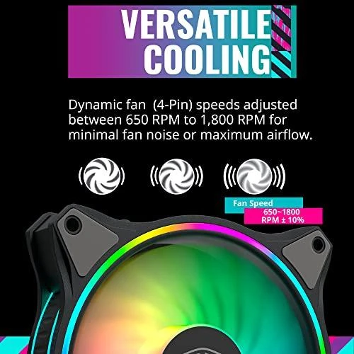 Cooler Master MasterFan MF120 Halo 3in1 Kompiuterio korpusui Ventiliatorius 12 cm Juoda, Pilka