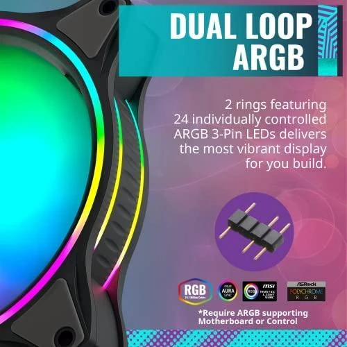 Cooler Master MasterFan MF120 Halo Kompiuterio korpusui Ventiliatorius 12 cm Juoda, Pilka