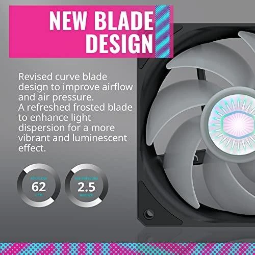 Cooler Master SickleFlow 120 ARGB Kompiuterio korpusui Ventiliatorius 12 cm Juoda