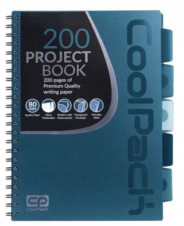 Sąsiuvinis su spirale CoolPack, A4, 200 puslapių, langeliais, mėlynos spalvos