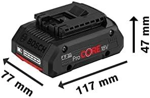 Bosch ProCORE 18V akumuliatorius su matmenų schema