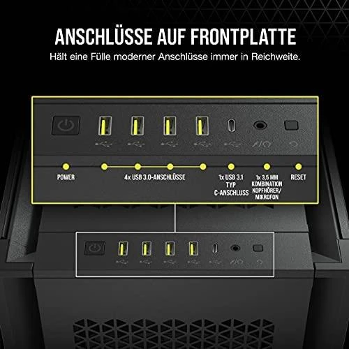 „Corsair“ | Grūdinto stiklo kompiuterio korpusas | 7000D AIRFLOW | Šoninis langas | Juodas | Pilno dydžio bokštas | ATX