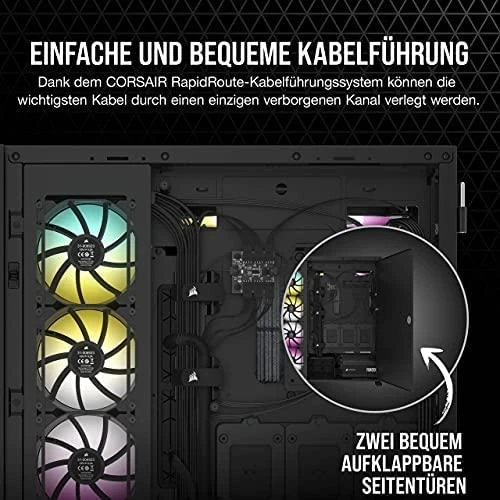„Corsair“ | Grūdinto stiklo kompiuterio korpusas | 7000D AIRFLOW | Šoninis langas | Juodas | Pilno dydžio bokštas | ATX