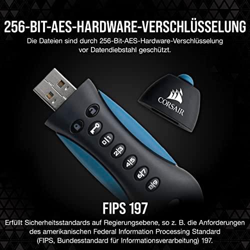 CORSAIR Flash Padlock 3 128GB Secure USB 3.0 Flash Drive su klaviatūra Saugus 256 bitų aparatinės įrangos AES šifravimas