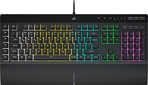 Žaidimų klaviatūra Corsair K55 RGB Pro su 5 zonų RGB pašvietimu, DE išdėstymas