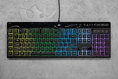 Žaidimų klaviatūra Corsair K55 RGB Pro su 5 zonų RGB pašvietimu, DE išdėstymas
