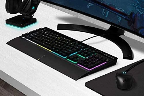 Žaidimų klaviatūra Corsair K55 RGB Pro su 5 zonų RGB pašvietimu, DE išdėstymas