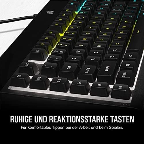 Žaidimų klaviatūra Corsair K55 RGB Pro su 5 zonų RGB pašvietimu, DE išdėstymas