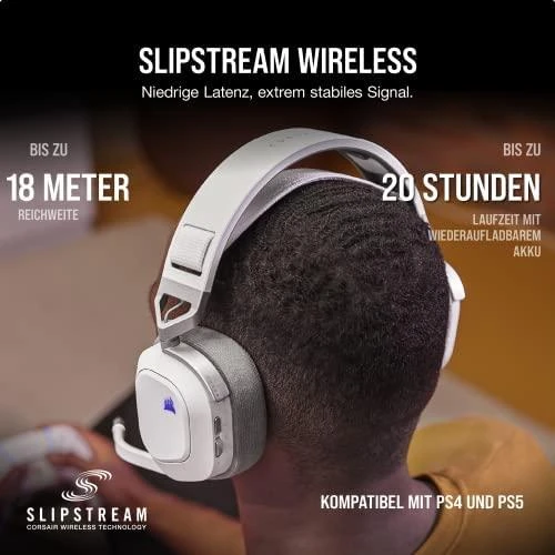 Corsair Ausinės Žaidimams HS80 RGB Su mikrofonu, Baltos, Over-Ear Su laidu