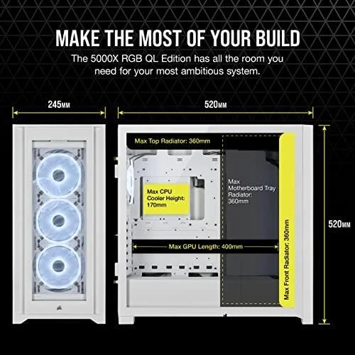 CORSAIR iCUE 5000X RGB QL Edition dėklas