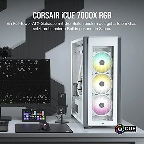 Corsair iCUE 7000X RGB grūdintas stiklas Baltas CC-9011227-WW