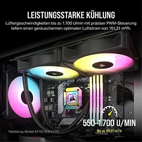 Corsair | 140 mm PWM dviejų ventiliatorių komplektas | iCUE AF140 RGB ELITE | Dėklo ventiliatorius