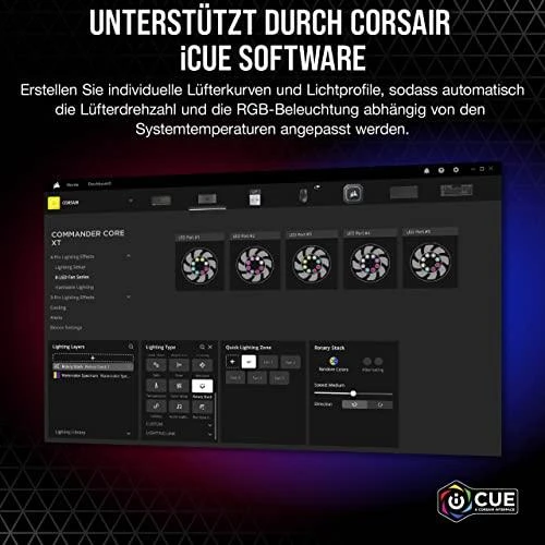 Corsair | iCUE COMMANDER CORE XT Smart RGB apšvietimo ir ventiliatoriaus greičio valdiklis | Juodas