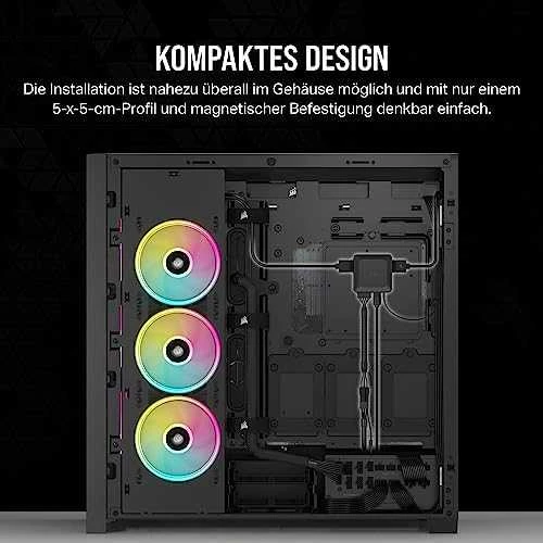 CORSAIR iCUE LINK System Hub automatically detects, synchronizes, and manages all your system cooling and RGB lighting by linking up to 14 devices, significantly reducing cabling complexity.