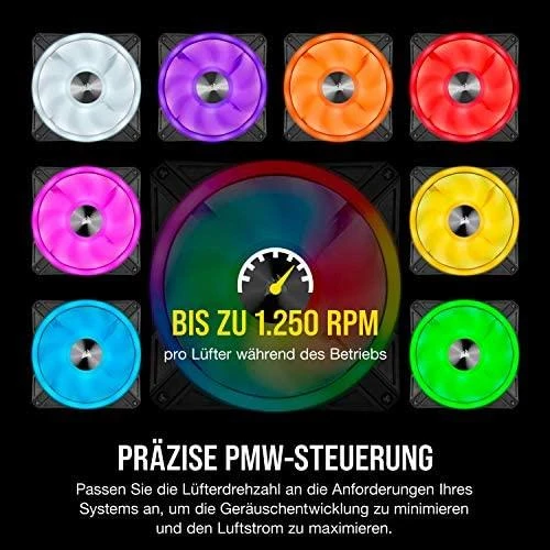 Auš. Corsair iCUE QL140 RGB CO-9050100-W
