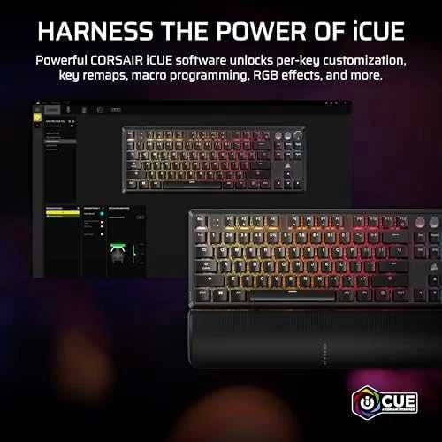 CORSAIR K70 PRO TKL Tenkeyless Magnetic-Mechaninė klaviatūra žaidimams RGB LED pašvietimas CORSAIR MGX v2 Juodas