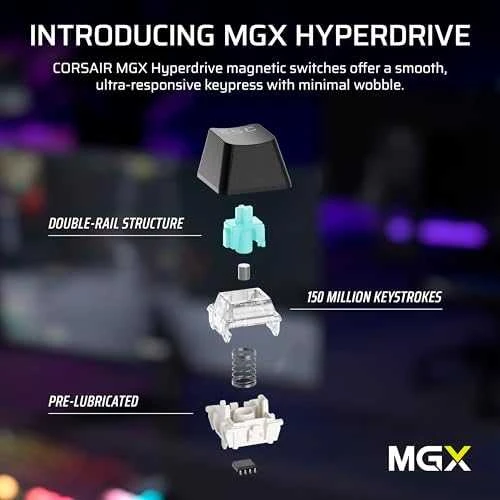 CORSAIR K70 PRO TKL Tenkeyless Magnetic-Mechaninė klaviatūra žaidimams RGB LED pašvietimas CORSAIR MGX v2 Juodas