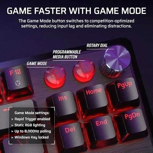 CORSAIR K70 PRO TKL Tenkeyless Magnetic-Mechaninė klaviatūra žaidimams RGB LED pašvietimas CORSAIR MGX v2 Juodas