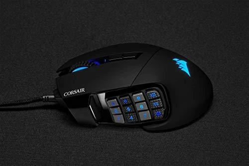 Corsair Scimitar RGB Elite Optinė MOBA/MMO žaidimų pelė, Juoda