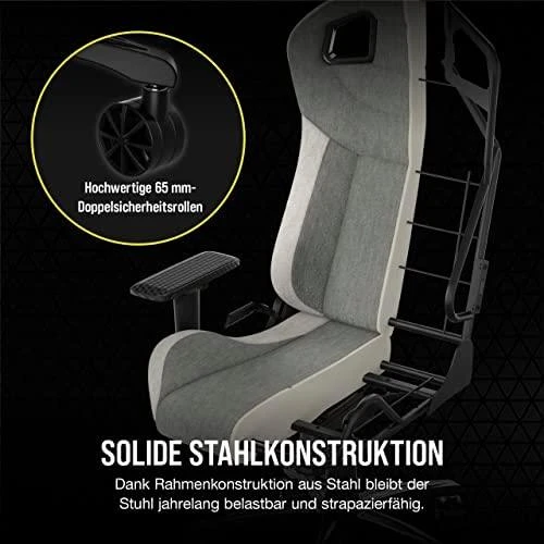 CORSAIR T3 Rush 2023 žaidimų kėdė Pilkas ir Baltas