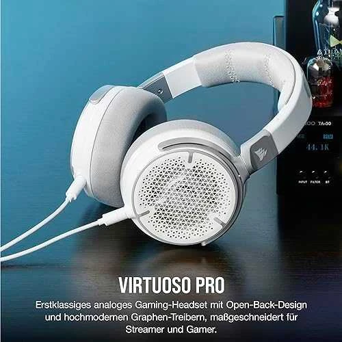CORSAIR VIRTUOSO PRO su laidu Open Back Streaming/Ausinės Žaidimams Baltas