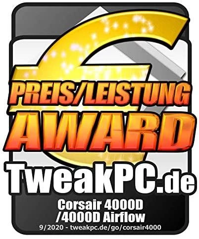 CORSAIR 4000D Airflow grūdinto stiklo vidurinio bokšto Juodas dėklas