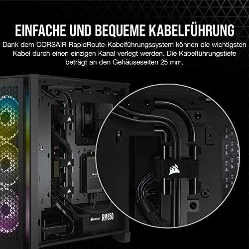 CORSAIR 4000D Airflow grūdinto stiklo vidurinio bokšto Juodas dėklas