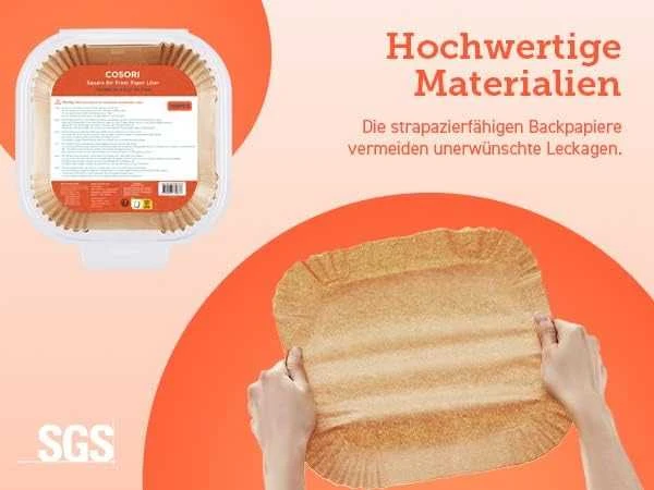 Cosori Popierinės formos karšto oro gruzdintuvėms 100 vnt (20cm - 4,5-6L)