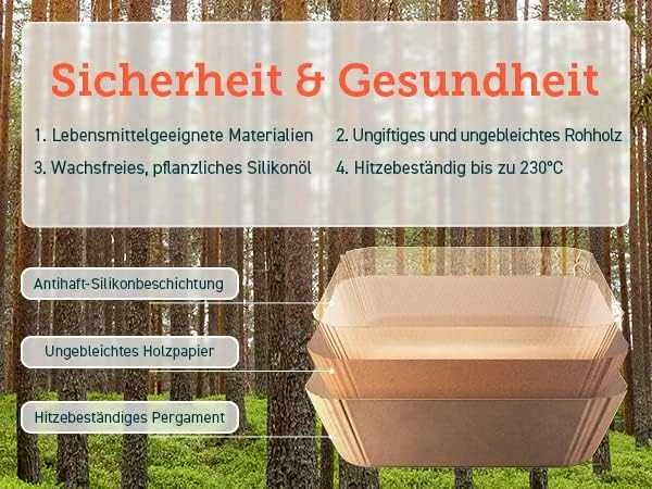 Cosori Popierinės formos karšto oro gruzdintuvėms 100 vnt (20cm - 4,5-6L)