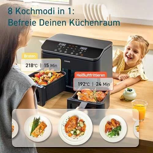 Gruzdintuvė Cosori Dual Basket CAF-R901-8.5 l juoda