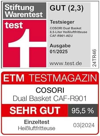 Gruzdintuvė Cosori Dual Basket CAF-R901-8.5 l juoda