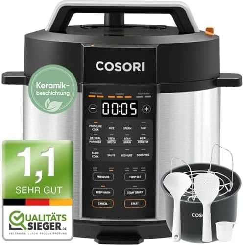 Cosori CMC-CO601-SEU Pressure Cooker juodai-sidabrinis