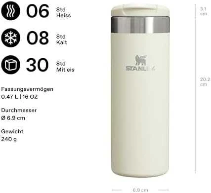 Termopuodelis Stanley Aerolight Transit, 0,47 l, Kreminis