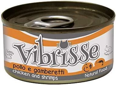 VIBRISSE konservai katėms su vištiena ir krevetėmis 70g 12vnt