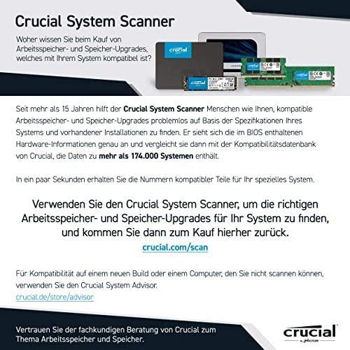 Crucial | BX500 | 1000 GB | SSD sąsaja SATA | Skaitymo greitis 540 MB/s | Rašymo greitis 500 MB/s