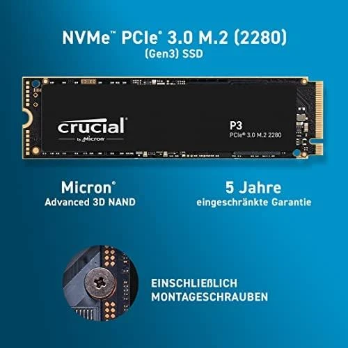 Kietasis diskas SSD Crucial P3, 1TB