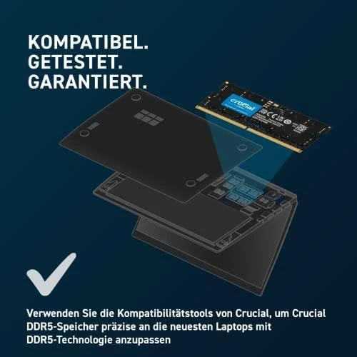 Nešiojamo kompiuterio atmintis PC atmintis Crucial Atmintis DDR5 SODIMM 16GB / 4800 CL40 (16Gbit)