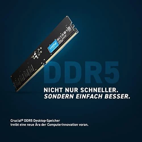 Crucial DDR5 operatyvioji atmintis su reklaminiu užrašu