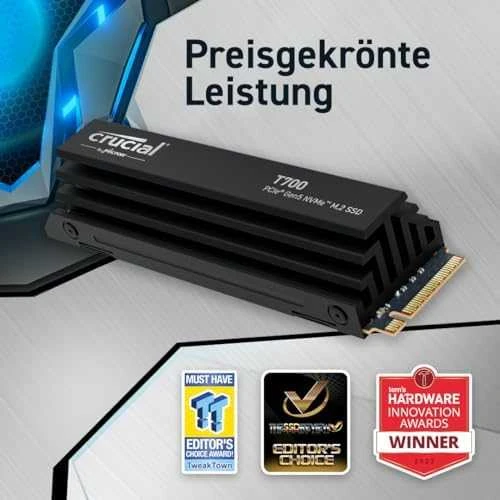 „Crucial T700 M.2 PCI-e 5.0 NVMe 4TB“ radiatorius