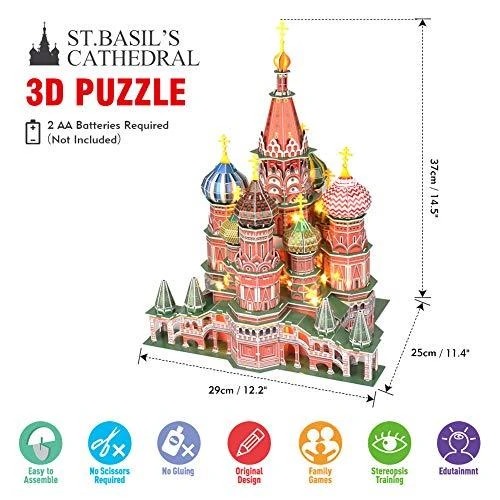 CubicFun 3D dėlionė „Šv. Bazilio katedra“ (LED)
