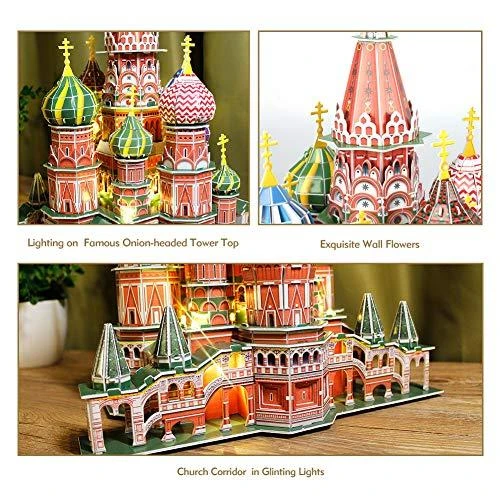CubicFun 3D dėlionė „Šv. Bazilio katedra“ (LED)